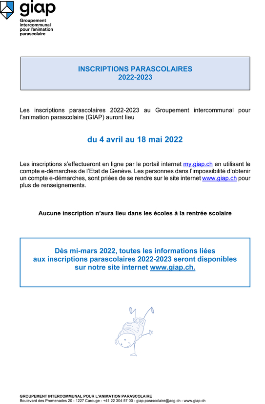 inscriptions parascolaires 2022-2023